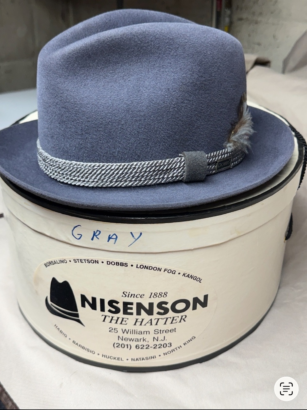 Gray Felt Fedora Hat
